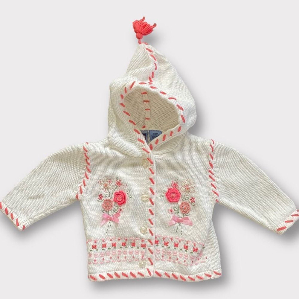 Koala Kids Floral Embroidery Knit Cardigan